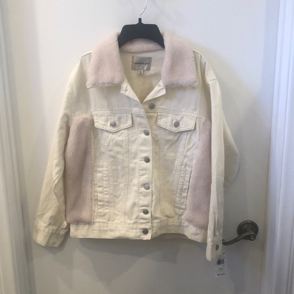 Madden Girl Cream Jean Jacket Classic Denim Style